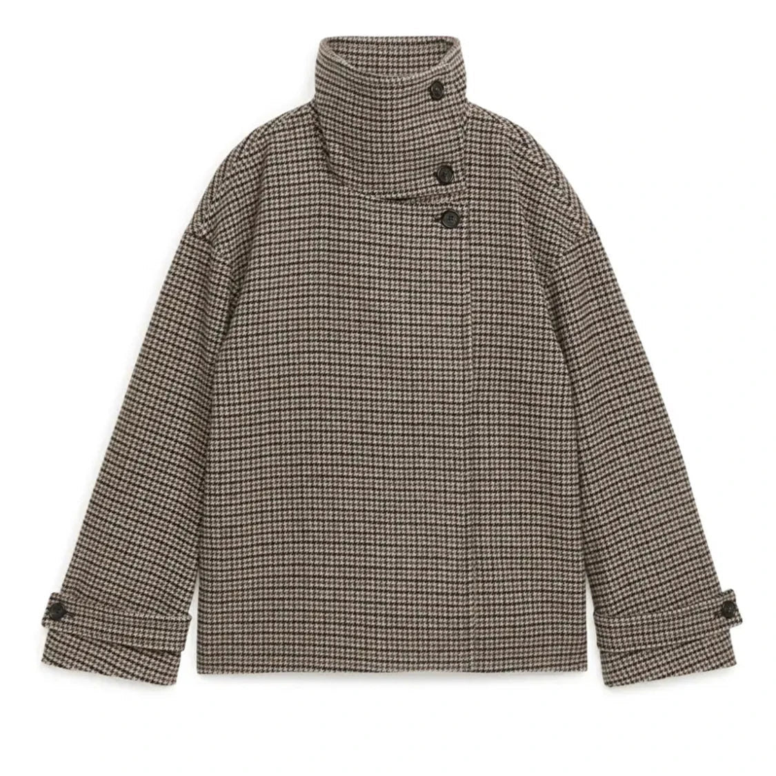 Emilia Hahnentritt Stehkragenjacke mit Knöpfen