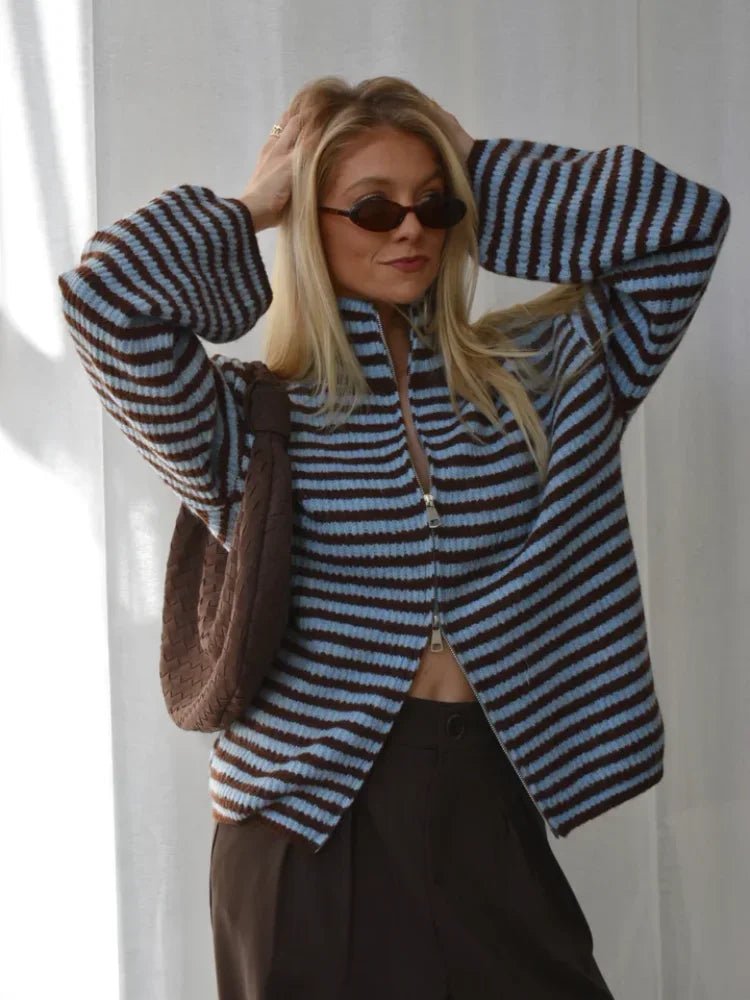 Sarah Gestreifte Strickjacke
