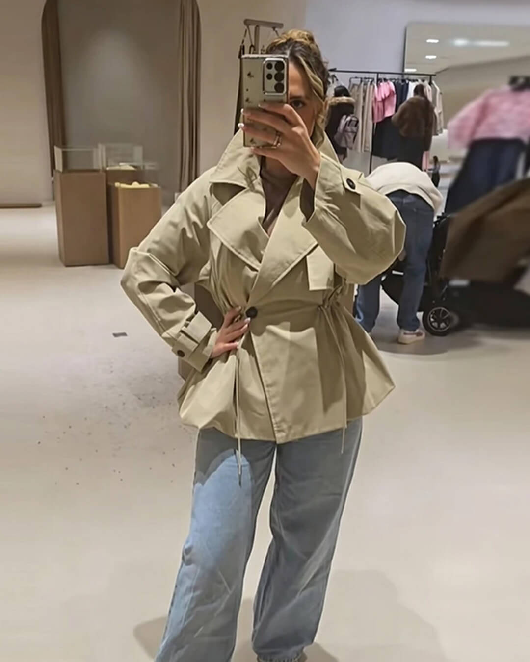 Ellen Lapel Collar Trench Coat