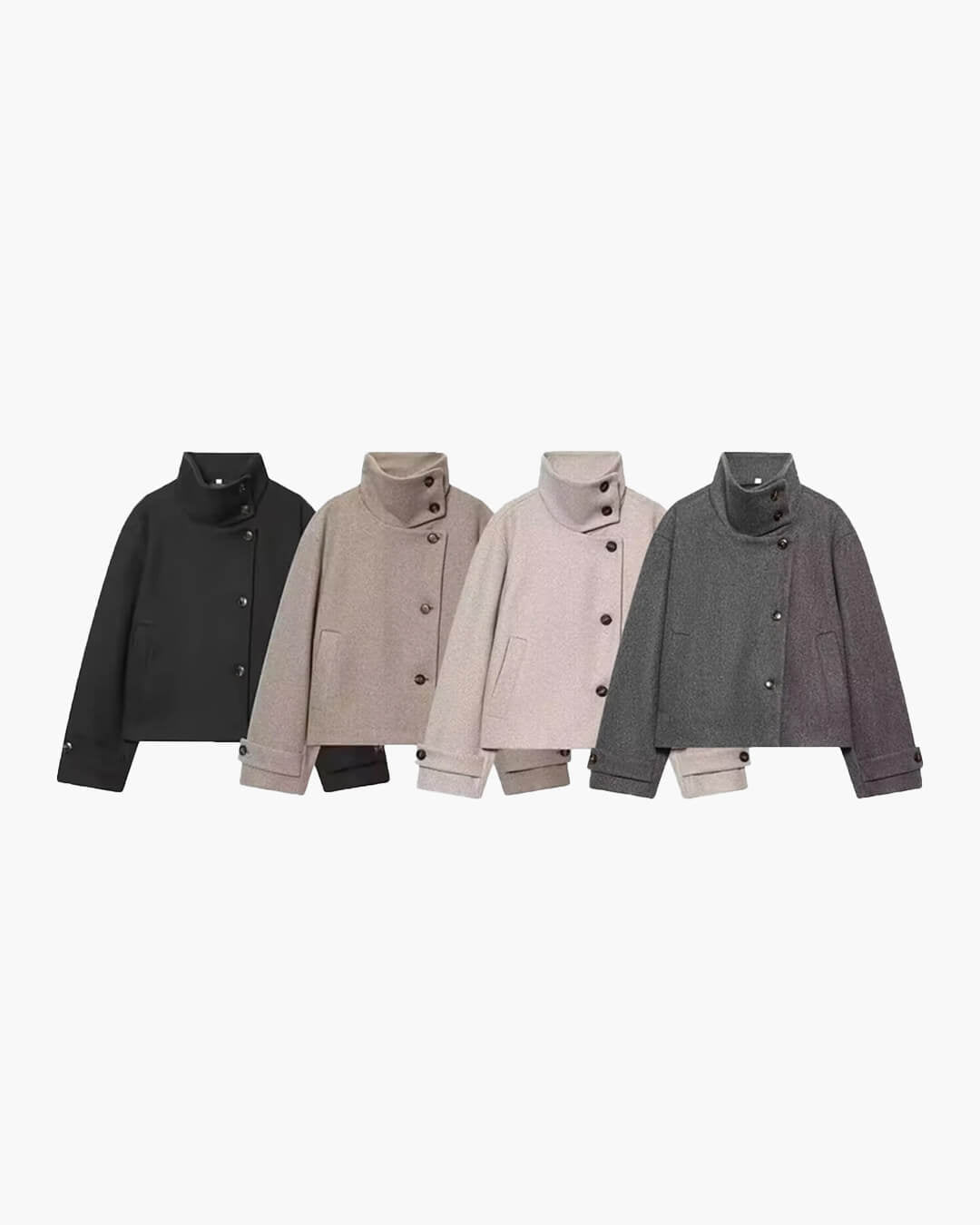 Cappotto Monica Rose con fibbia e collo alto