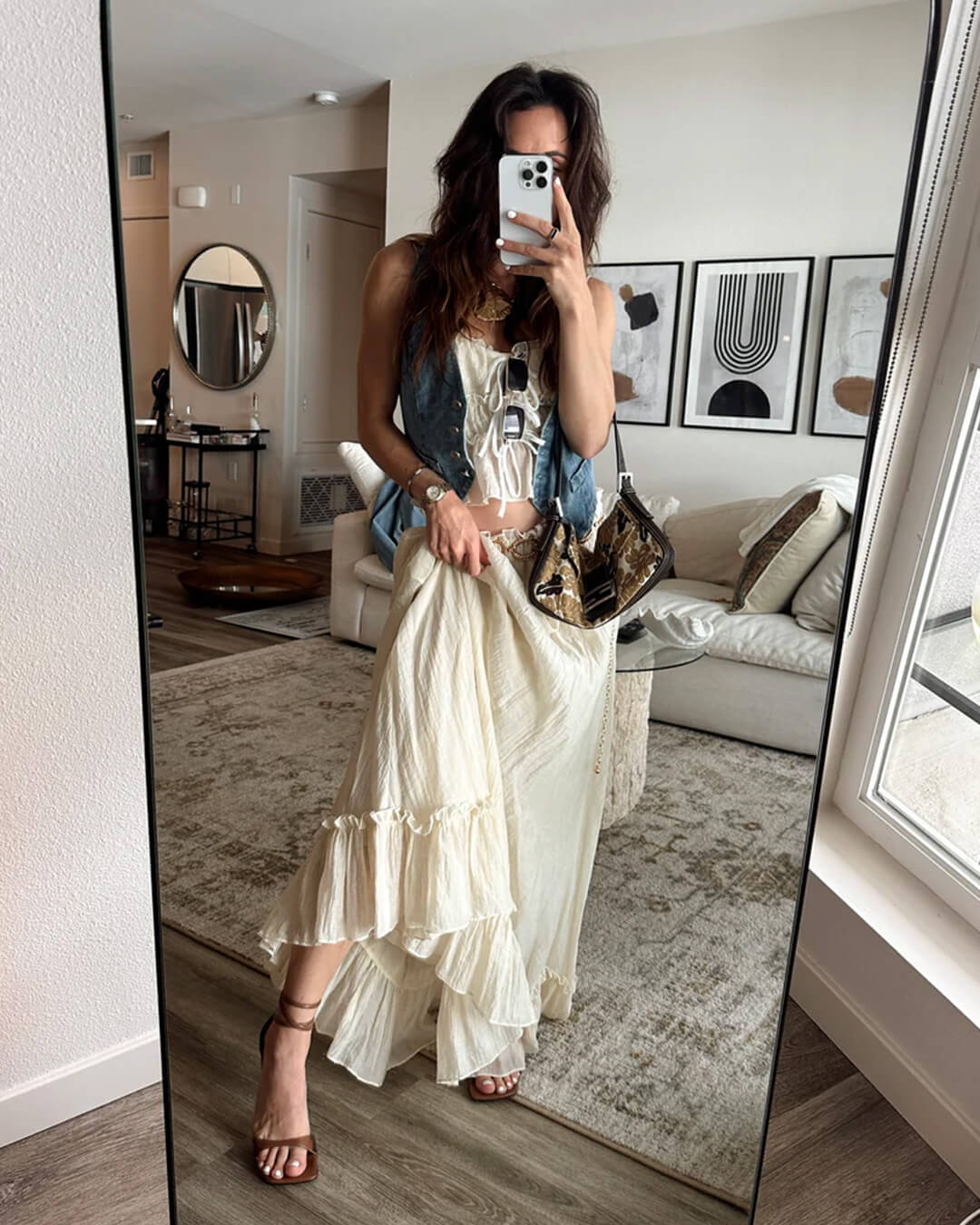 Set gonna maxi e top cami arricciati Valerie