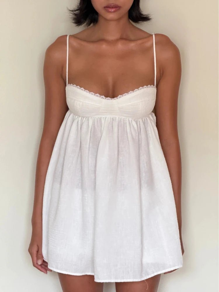 Briony Lace Trim Babydoll Short Set