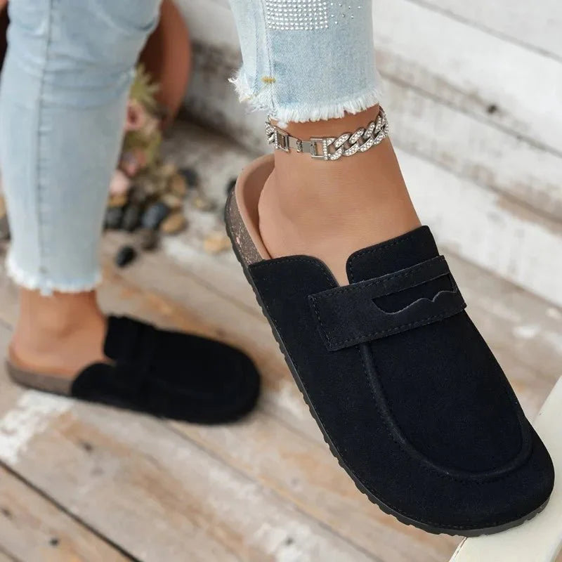 Mules Klea en liège et daim