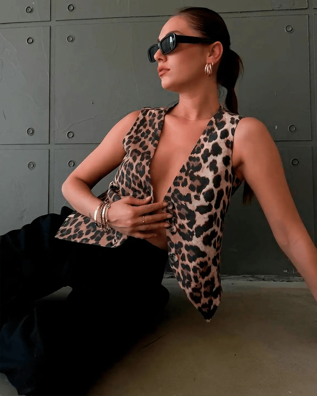 Monica gilet stampa leopardata