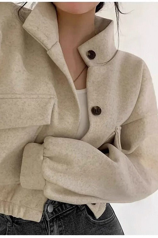 ZEYA - Agathe High Neck Cropped Jacket