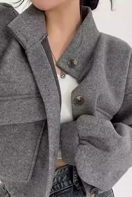 ZEYA - Agathe High Neck Cropped Jacket