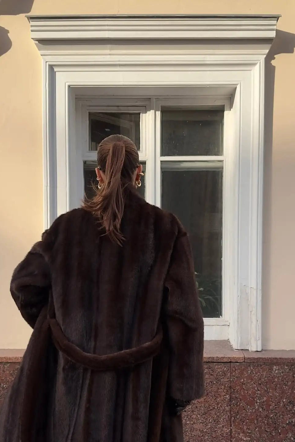 ZEYA - Alicia Faux Fur Maxi Coat with Belt