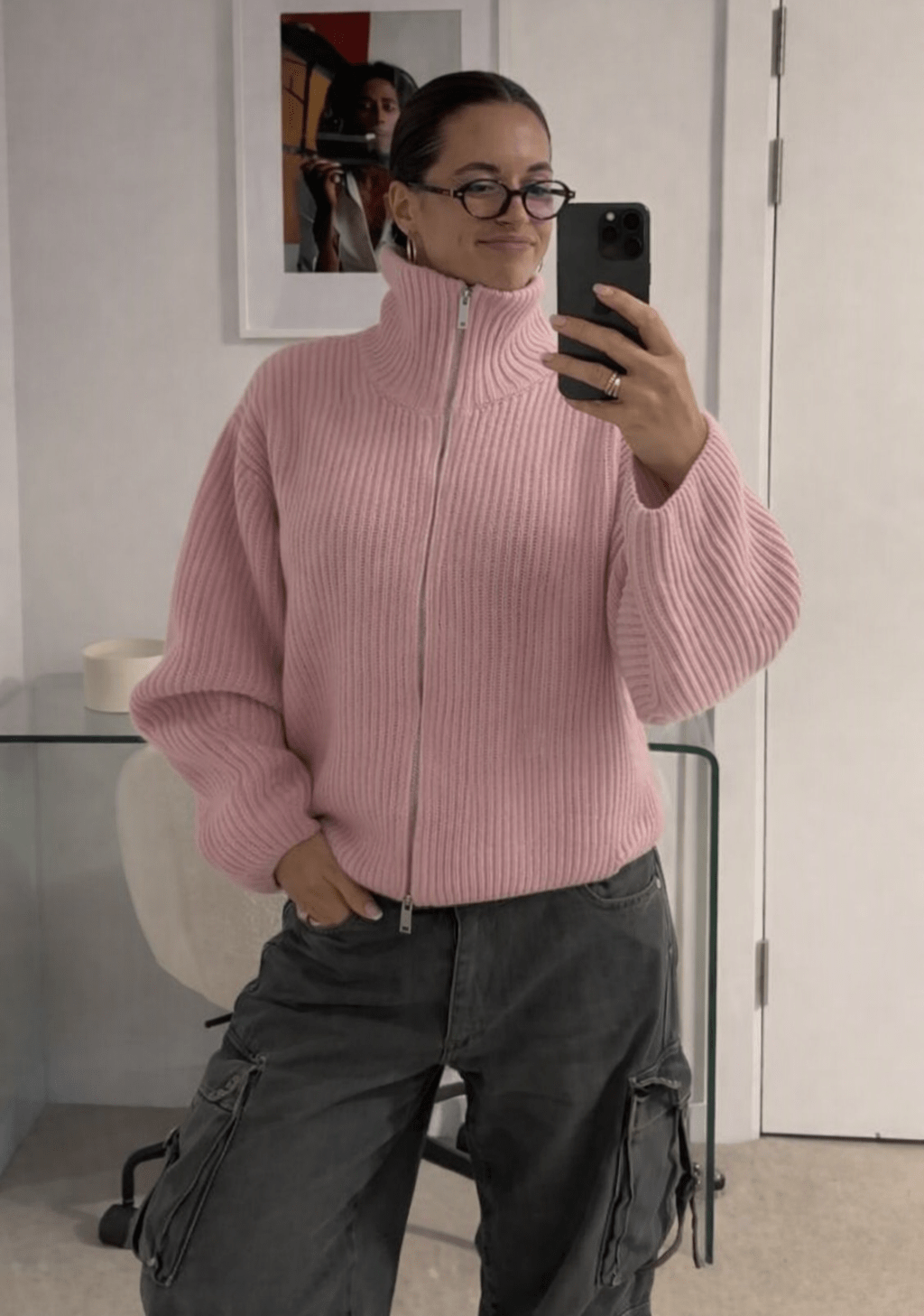 ZEYA - Angela Oversized Ribbed Zip-Up Sweater