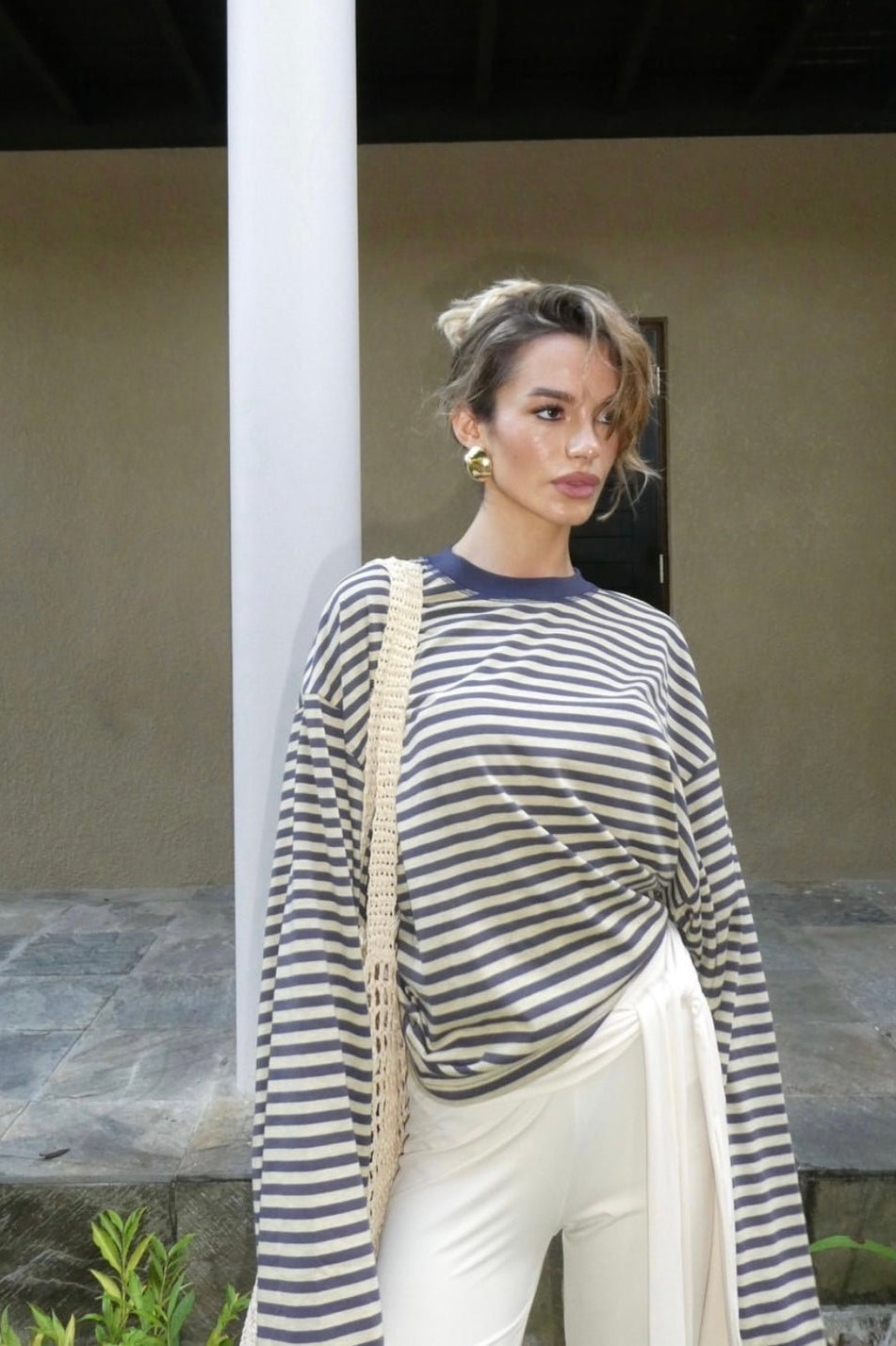 ZEYA - Angela Striped Oversized Knit Sweater