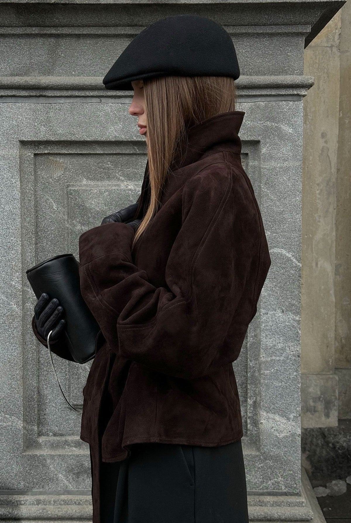 ZEYA - Annie Belted Suede Trench Coat