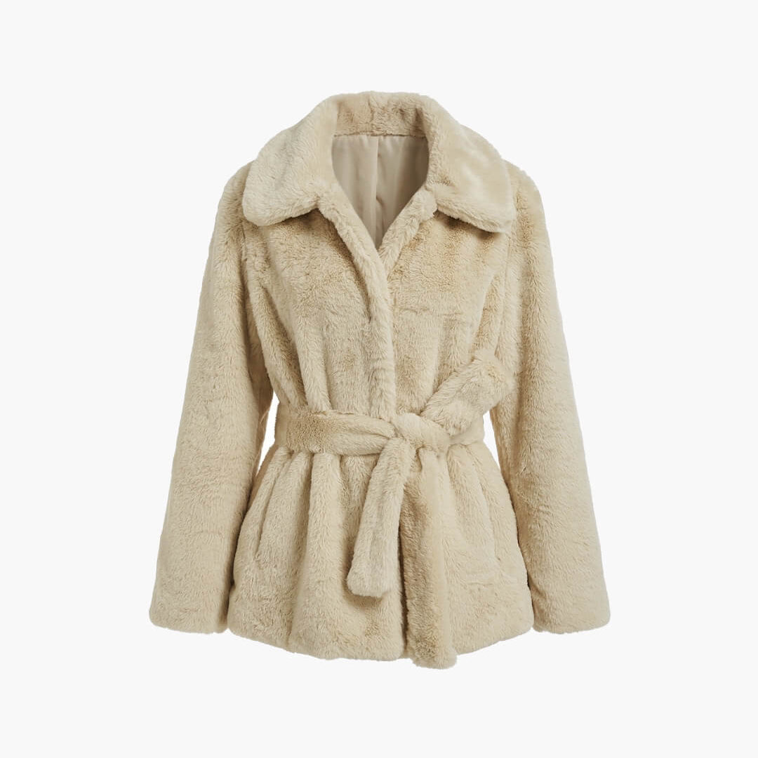 ZEYA - Ariana Faux Fur Coat with Belt