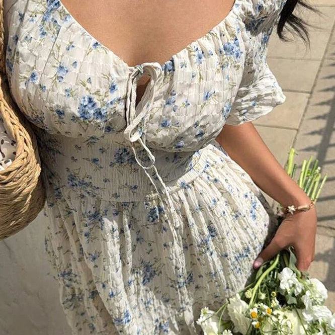 ZEYA - Bianca Floral Lace - Up Mini Dress