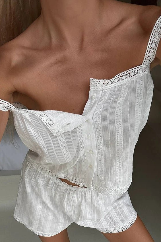 ZEYA - Bianca Lace Trim Pajama Short Set