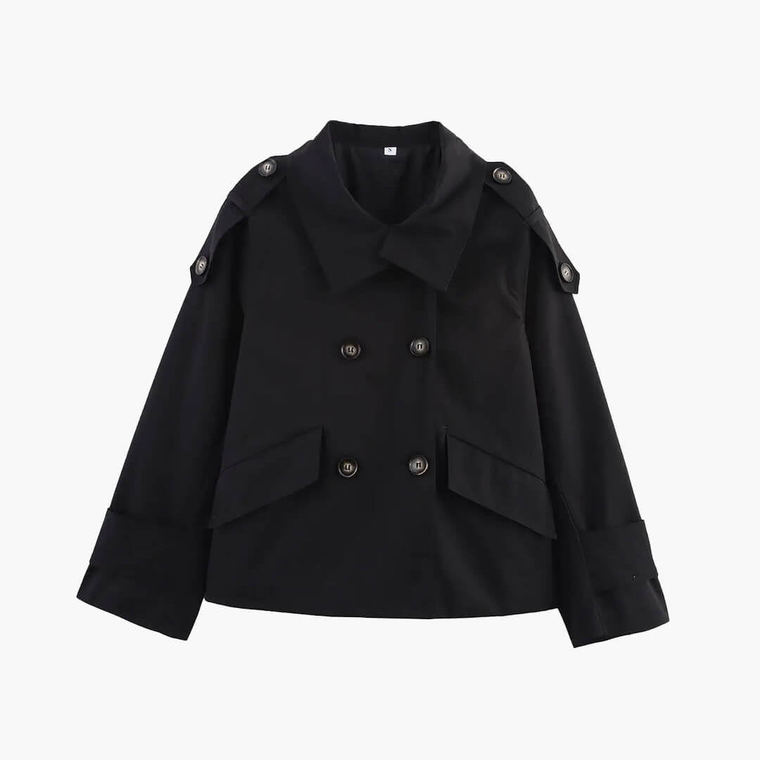 ZEYA - Brynn Stand Collar Cropped Trench Coat