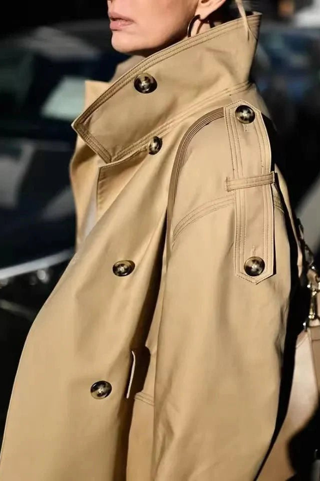 ZEYA - Brynn Stand Collar Cropped Trench Coat