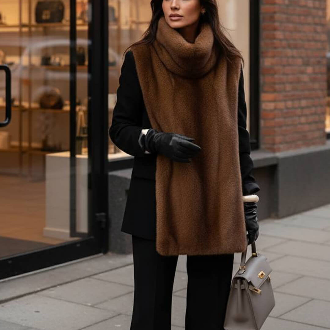 ZEYA - Carina Faux Fur Turtleneck Vest