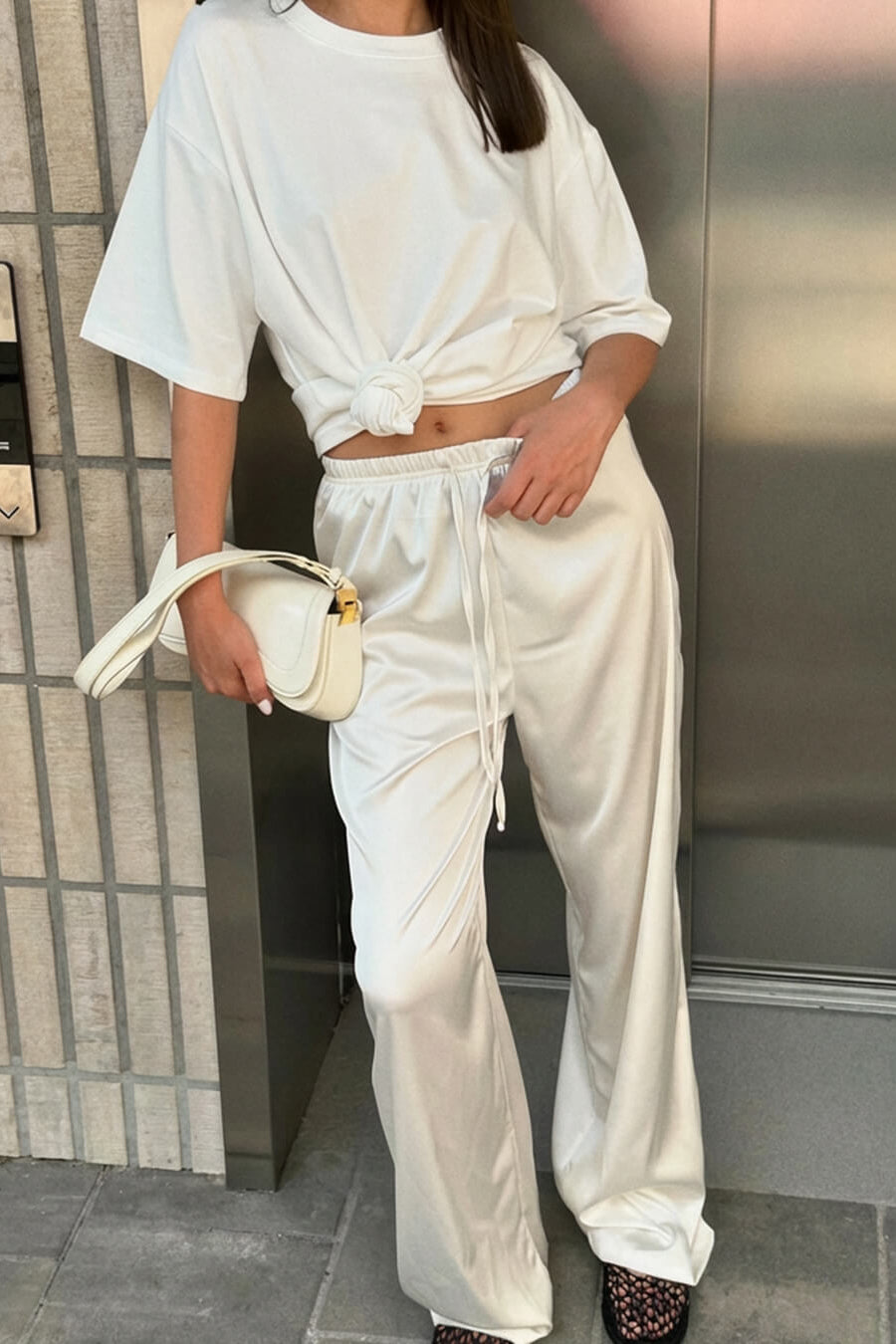 ZEYA - Carlene High Waist Satin Wide Leg Trousers