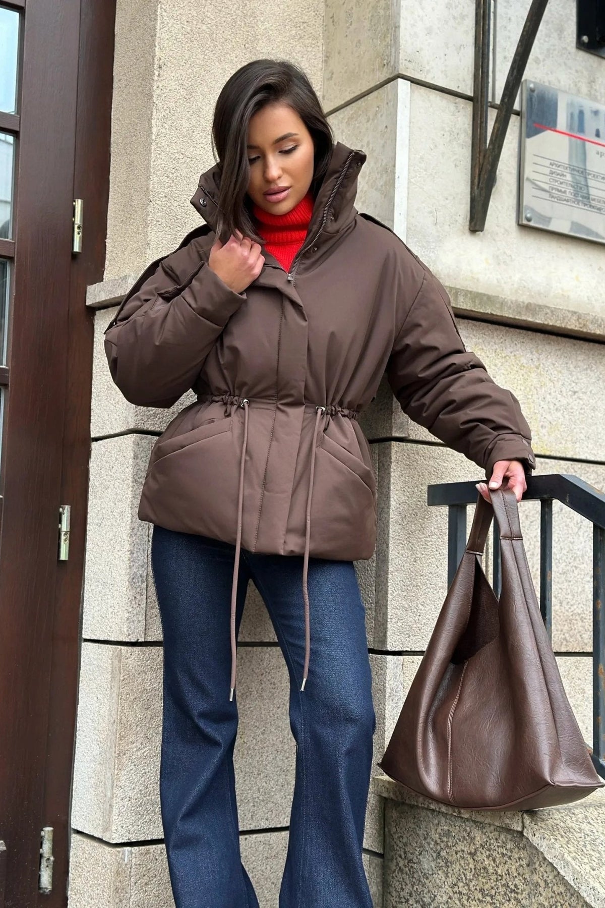 ZEYA - Carmen Oversized Drawstring Waist Puffer Jacket