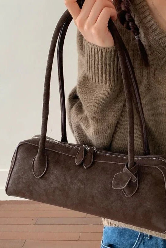 ZEYA - Celeste Suede Baguette Bag