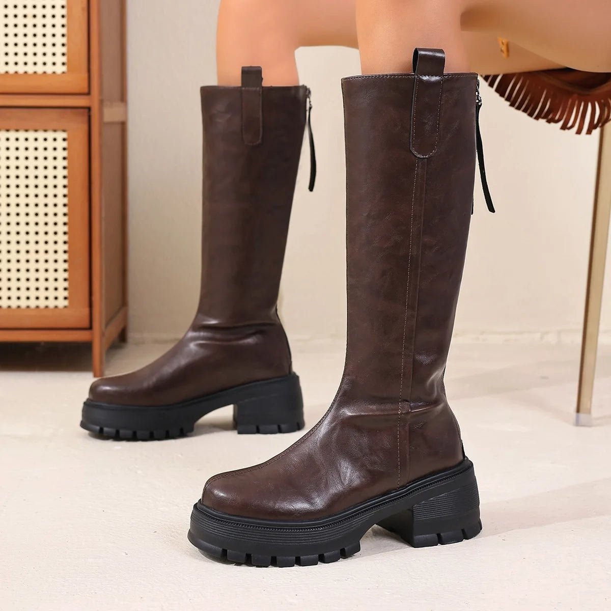 ZEYA - Charlee Knee High Leather Boots