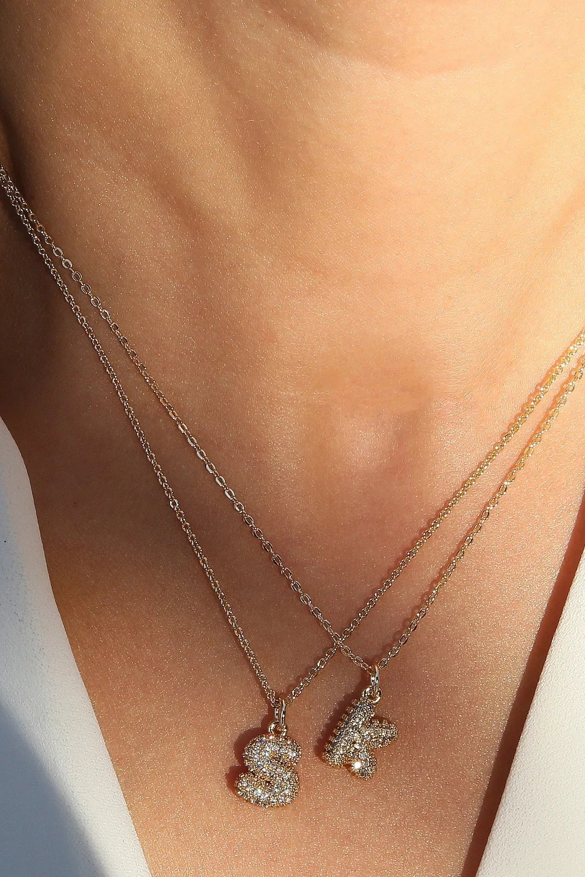 ZEYA - Claire Small Bubble Initial Necklace