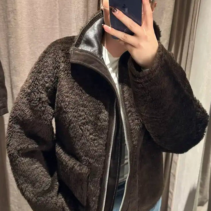 ZEYA - Clara Stand Collar Faux Fur Jacket