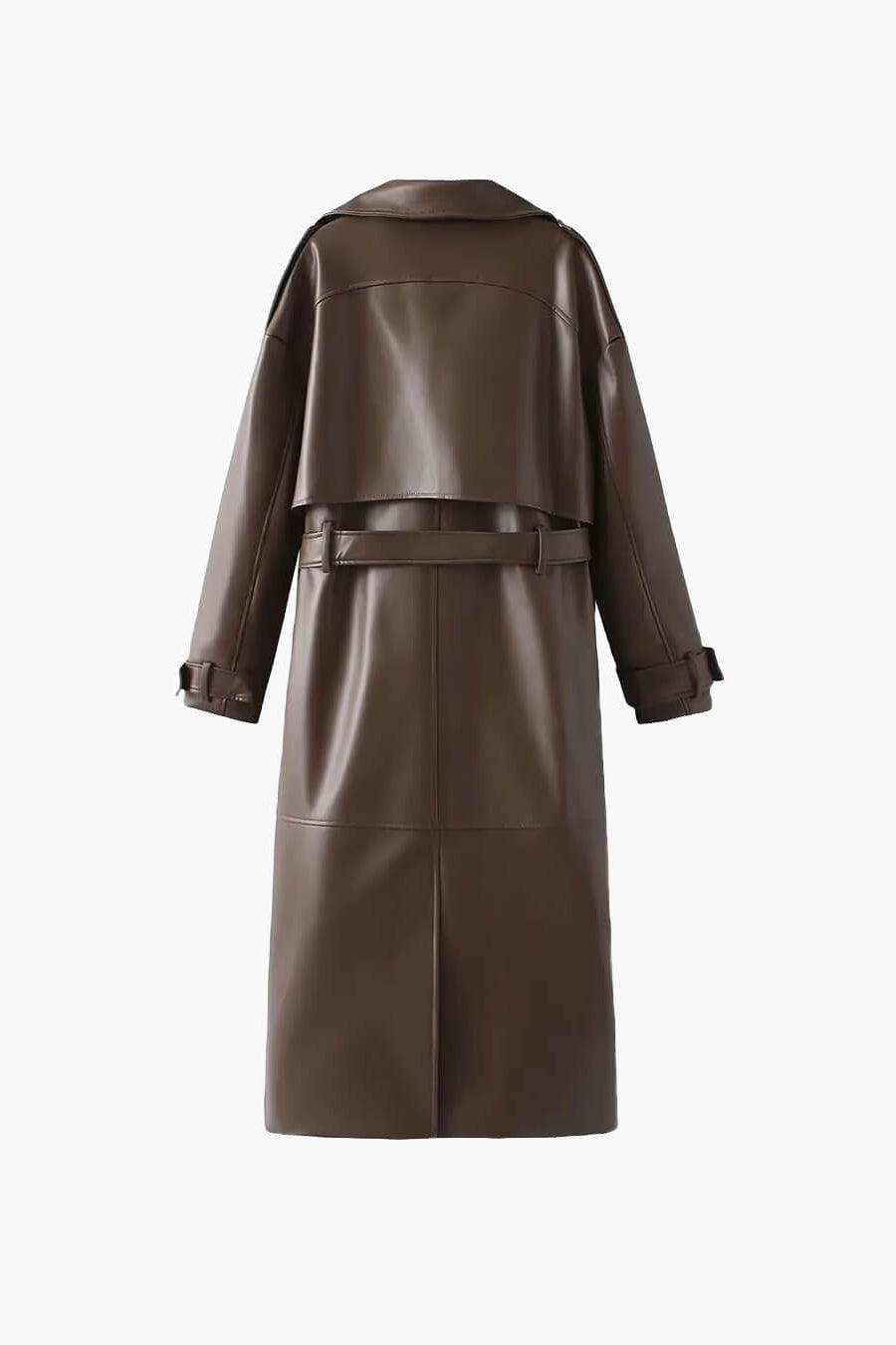 ZEYA - Connie Faux Leather Maxi Trench Coat