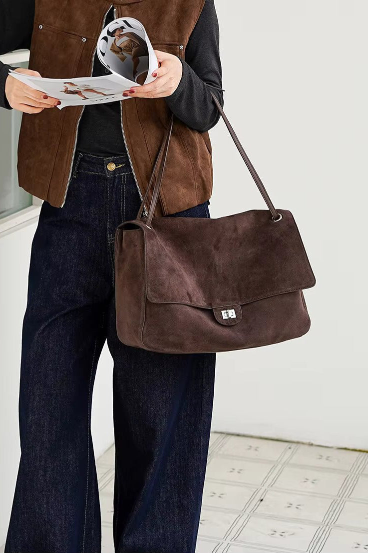 ZEYA - Denise Matte Suede Crossbody Tote