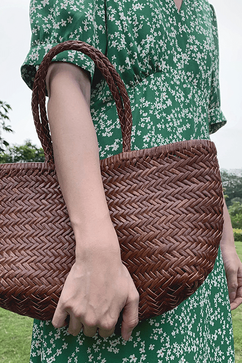 ZEYA - Eira Handwoven Leather Tote Bag
