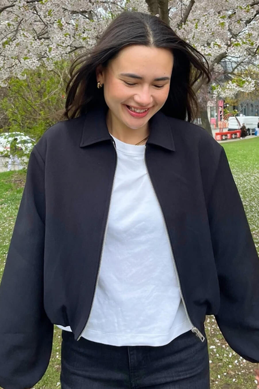 ZEYA - Ellaria Puff Sleeve Bomber Jacket