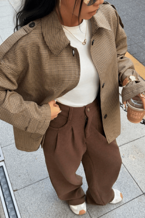 ZEYA - Ellen Houndstooth Plaid Blazer