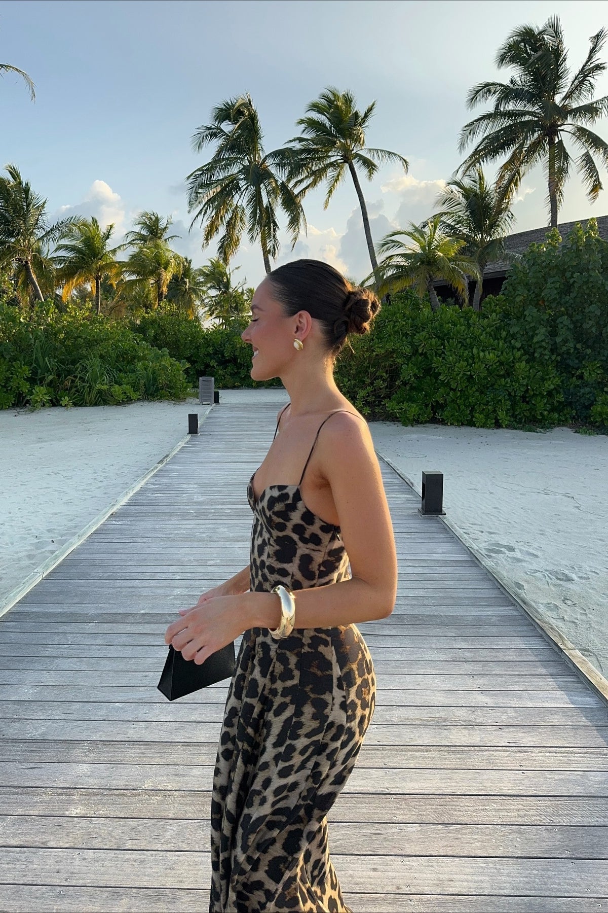 ZEYA - Enora Leopard Print Spaghetti Strap Maxi Dress