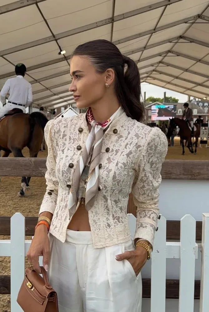 ZEYA - Esther Sheer Lace Patchwork Jacket