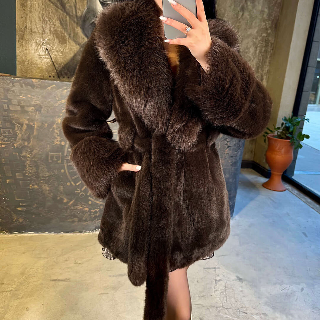 ZEYA - Eva Belted Faux Fur Coat