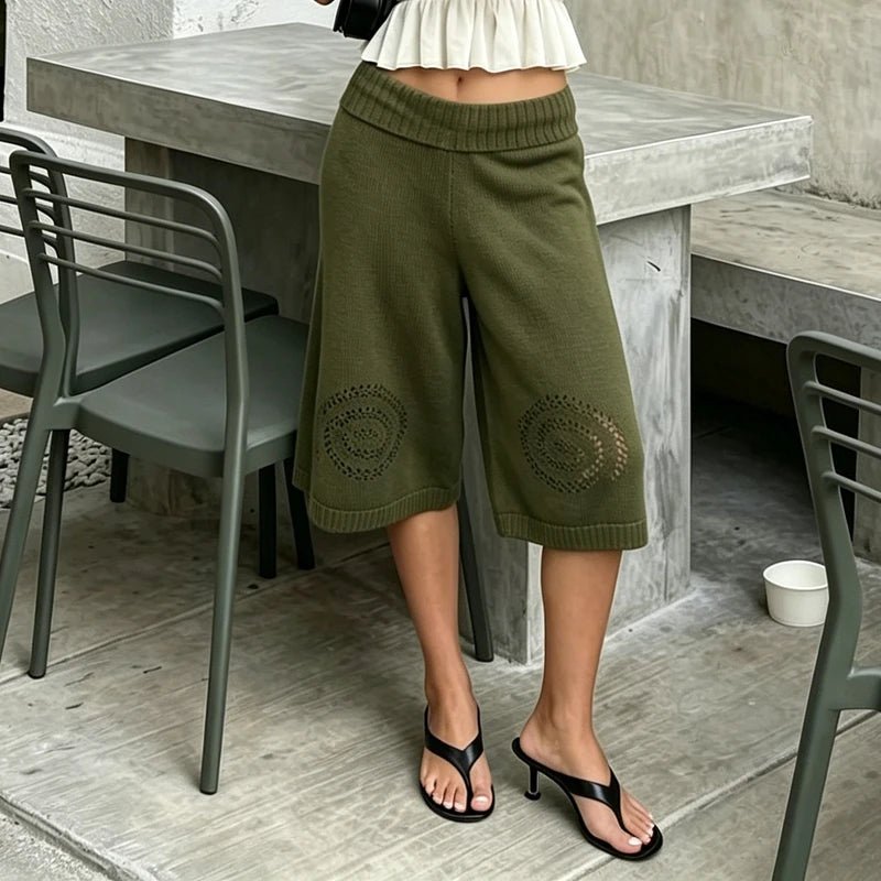 ZEYA - Evelyn Knit Wide-Leg Culotte Shorts