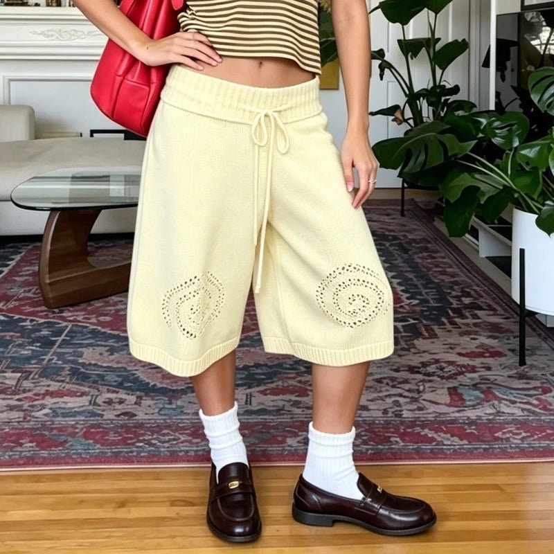 ZEYA - Evelyn Knit Wide-Leg Culotte Shorts