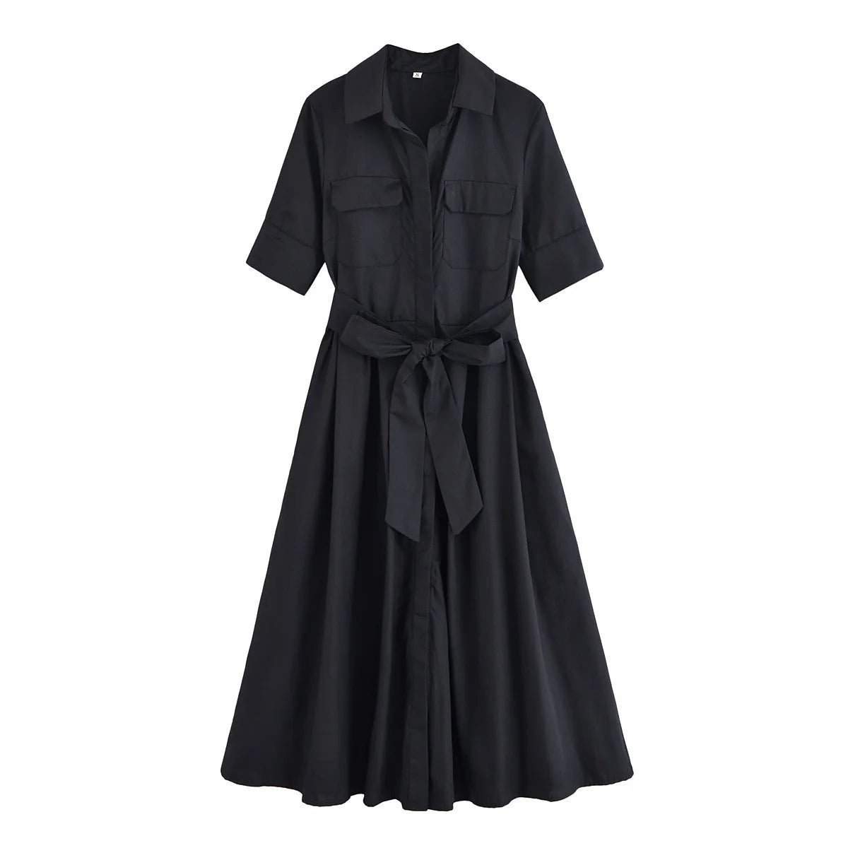 ZEYA - Evita Belted Shirt Midi Dress