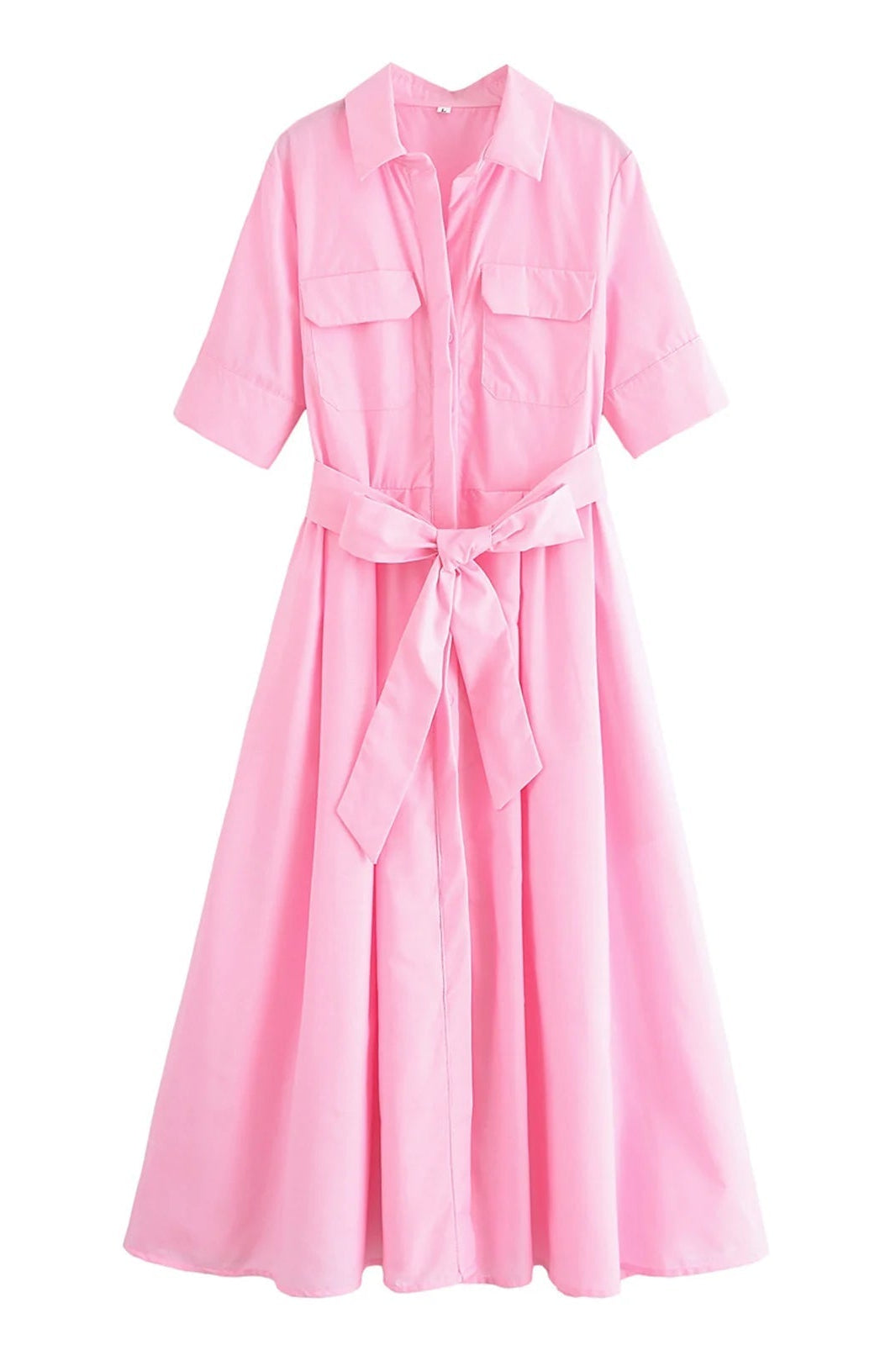 ZEYA - Evita Belted Shirt Midi Dress