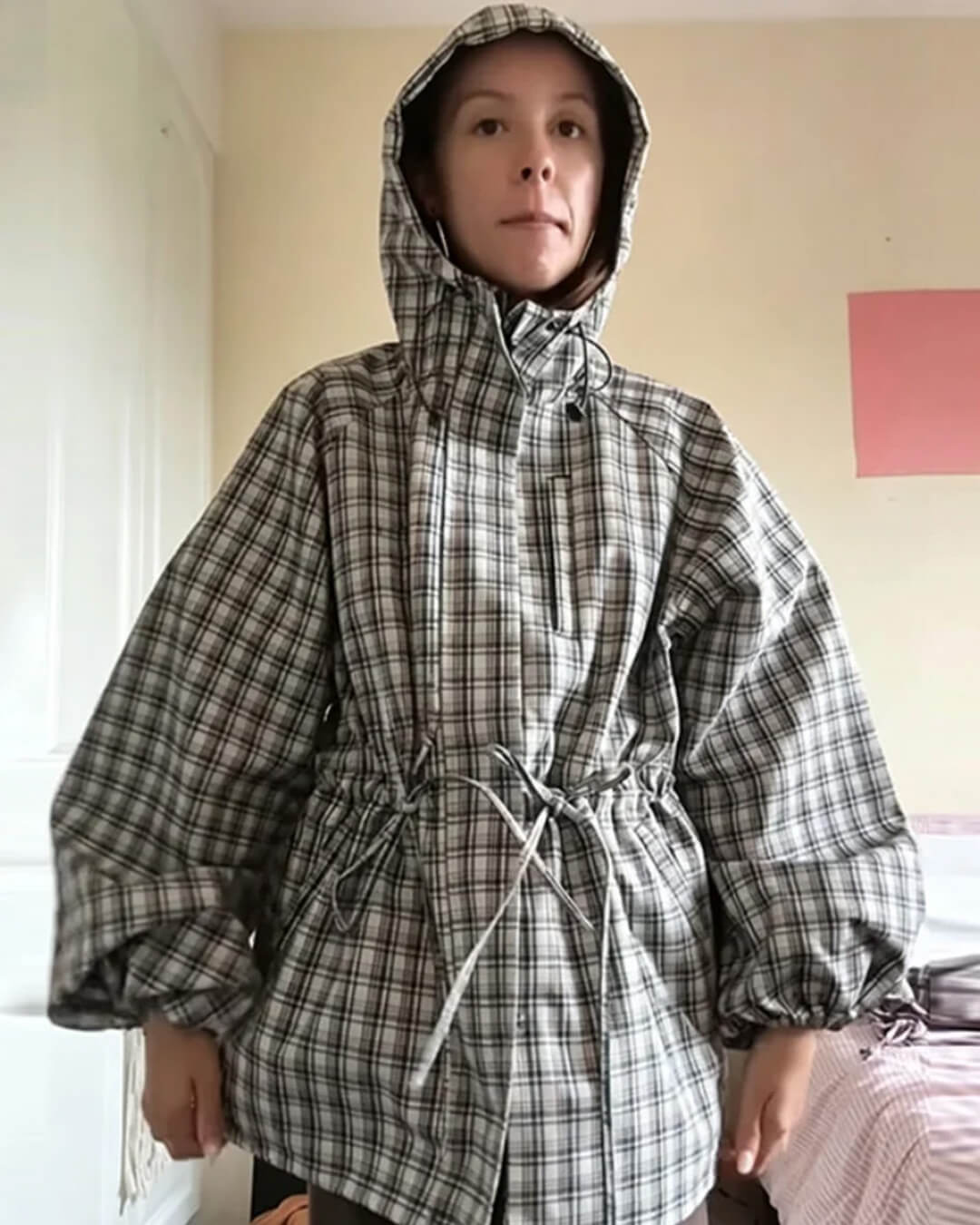 ZEYA - Gina Retro Plaid Hooded Jacket