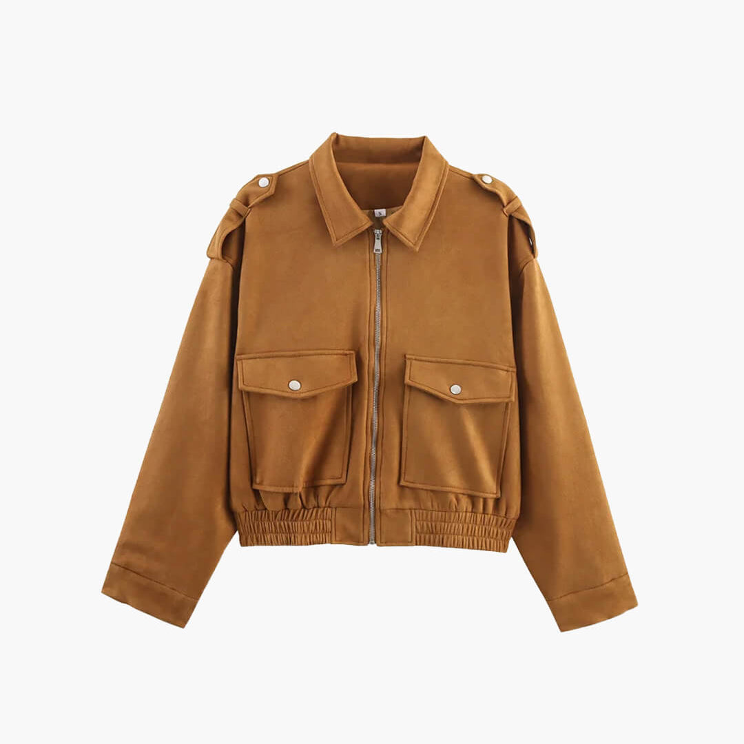 ZEYA - Ginny Suede Pilot Bomber Jacket