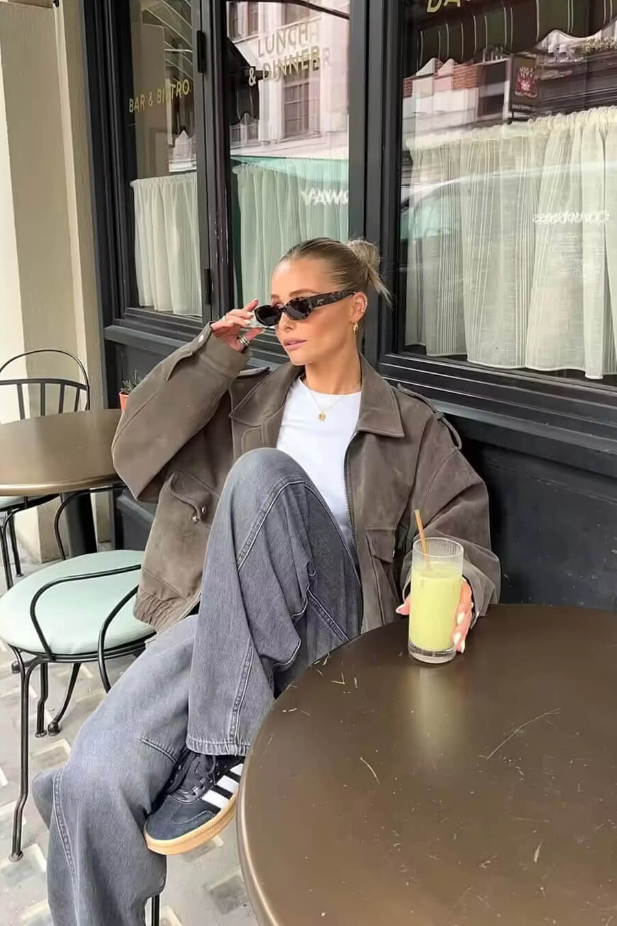 ZEYA - Ginny Suede Pilot Bomber Jacket