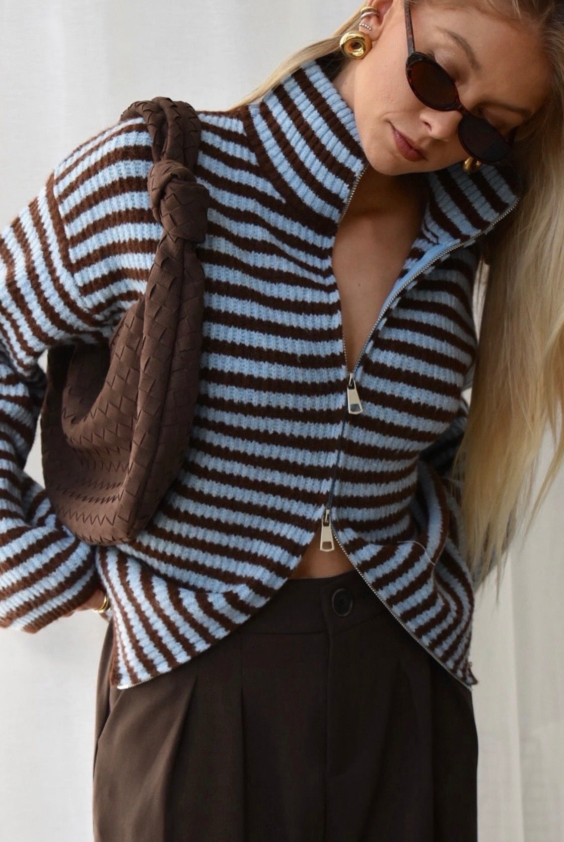 ZEYA - Hanna High Neck Zip-Up Cardigan
