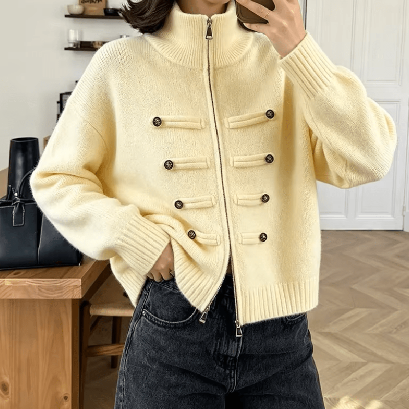 ZEYA - Helena Turtleneck Zip Knit Cardigan
