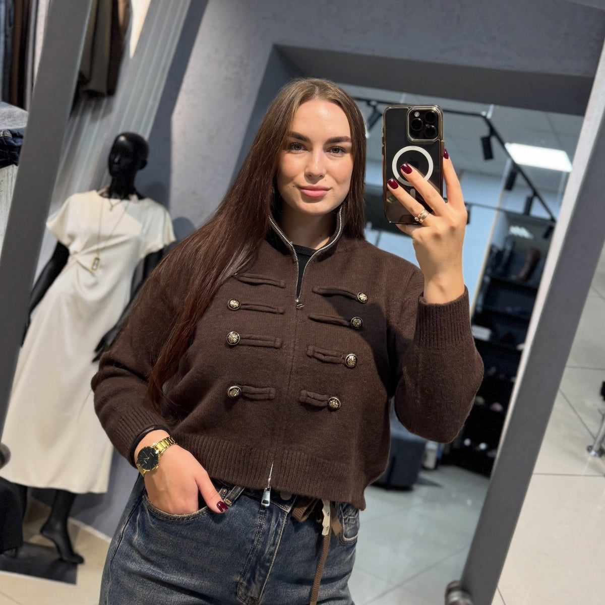 ZEYA - Helena Turtleneck Zip Knit Cardigan