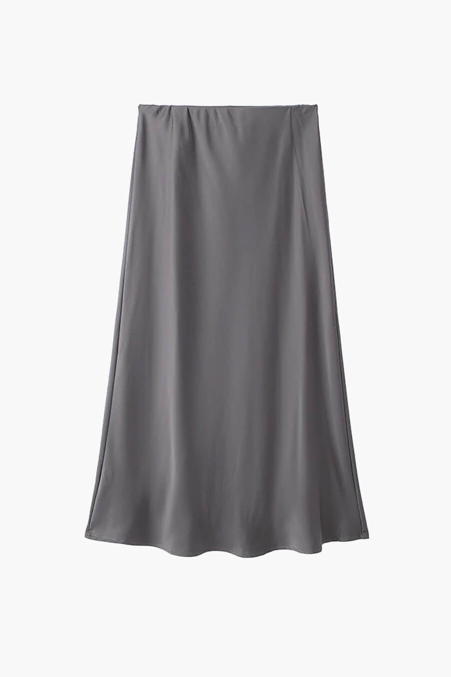 ZEYA - Hilde High Waist Black Satin Midi Skirt