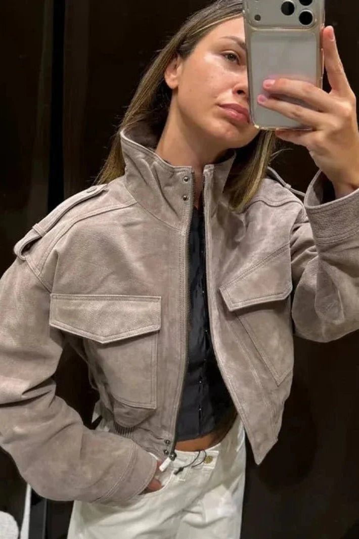 ZEYA - Jasmin Faux Suede Cropped Jacket