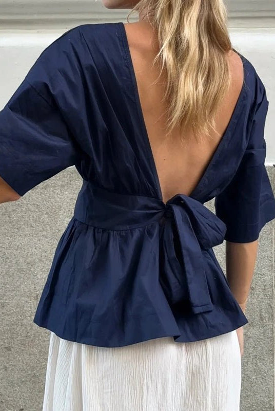 ZEYA - Jasmin Ruffled Backless Blouse