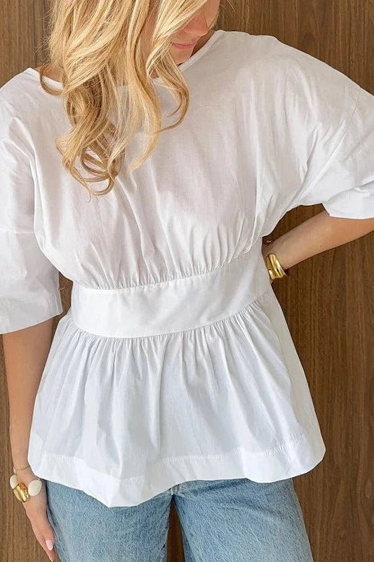 ZEYA - Jasmin Ruffled Backless Blouse