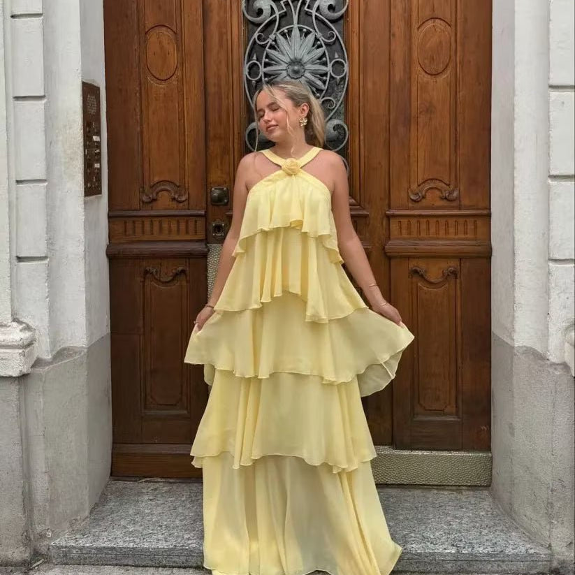 ZEYA - Jasmine Ruffle Backless Maxi Dress