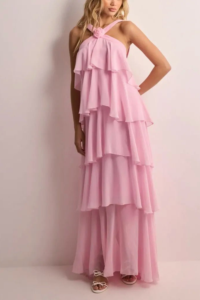 ZEYA - Jasmine Ruffle Backless Maxi Dress